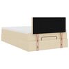 vidaXL Οθωμανικό κρεβάτι με στρώμα & LEDs Cream 120x190cm ύφασμα