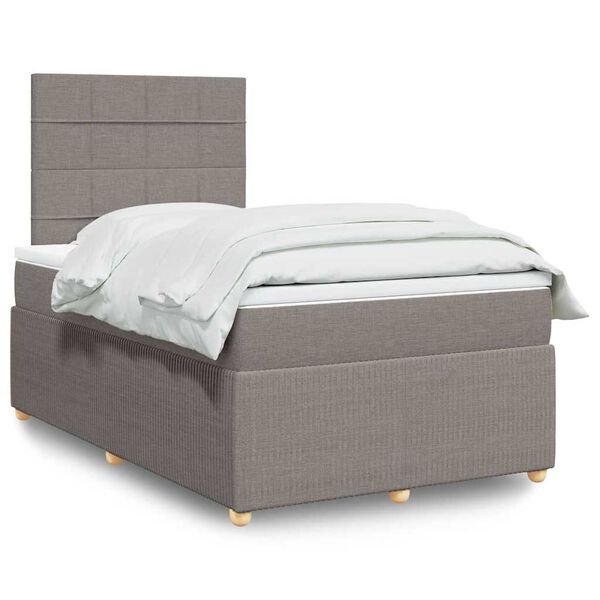vidaXL &Kappa;&rho;&epsilon;&beta;ά&tau;&iota; Boxspring &mu;&epsilon; &Sigma;&tau;&rho;ώ&mu;&alpha; Taupe 120x200 &epsilon;&kappa;. &Upsilon;&phi;&alpha;&sigma;&mu;ά&tau;&iota;&nu;&omicron;