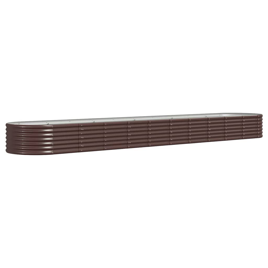 vidaXL Ζαρντινιέρα Καφέ 440x80x36 εκ. Ατσάλι με Ηλεκτρ. Βαφή Πούδρας