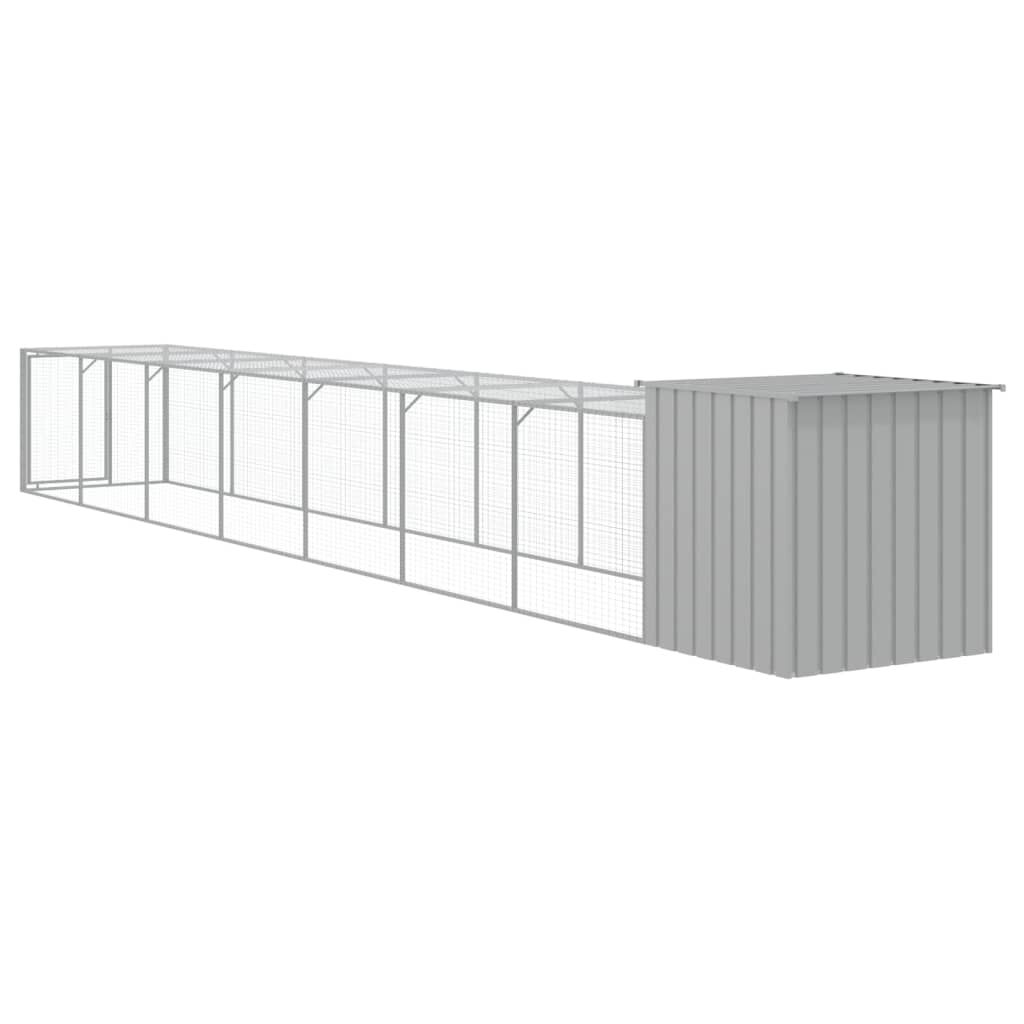 vidaXL Κοτέτσι με Περίβολο Αν. Γκρι 110x813x110 εκ. Γαλβαν. Χάλυβας