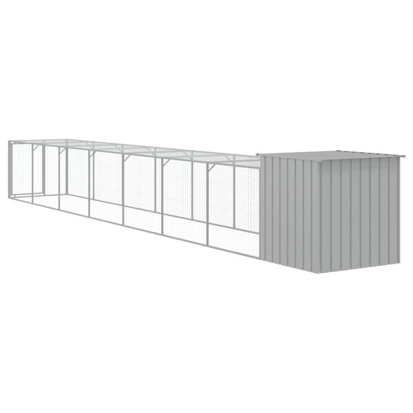 vidaXL Κοτέτσι με Περίβολο Αν. Γκρι 110x813x110 εκ. Γαλβαν. Χάλυβας