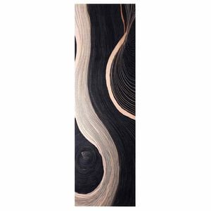 vidaXL Χαλί Κουζίνας Art Deco Μαύρο 150 x 45 εκ Βελούδο