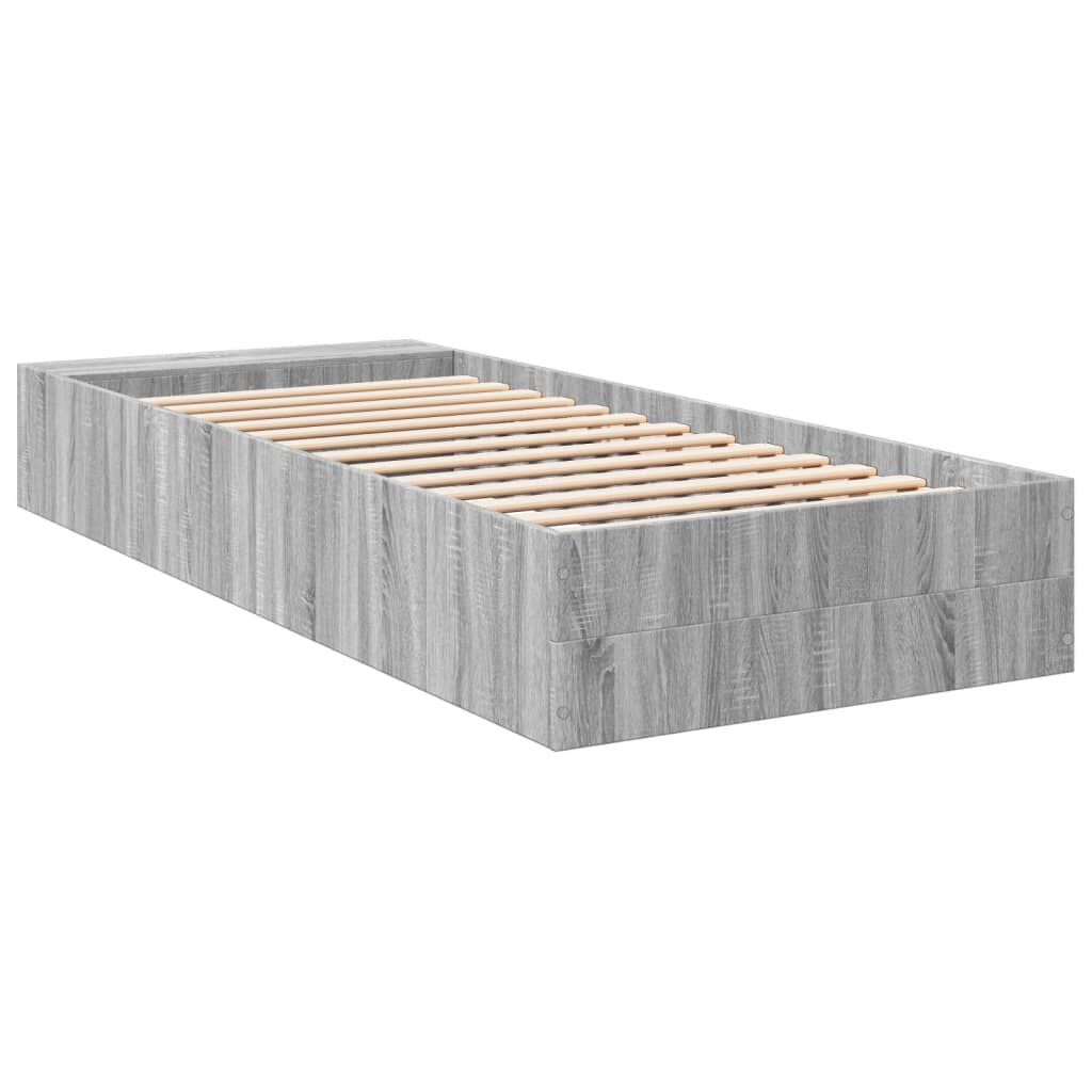 vidaXL Πλαίσιο Κρεβατιού Γκρι Sonoma 90 x 190 εκ. Επεξεργασμένο Ξύλο