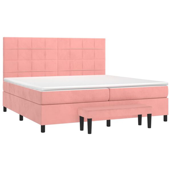 vidaXL &Kappa;&rho;&epsilon;&beta;ά&tau;&iota; Boxspring &mu;&epsilon; &Sigma;&tau;&rho;ώ&mu;&alpha; &Rho;&omicron;&zeta; 200x200 &epsilon;&kappa;. &Beta;&epsilon;&lambda;&omicron;ύ&delta;&iota;&nu;&omicron;