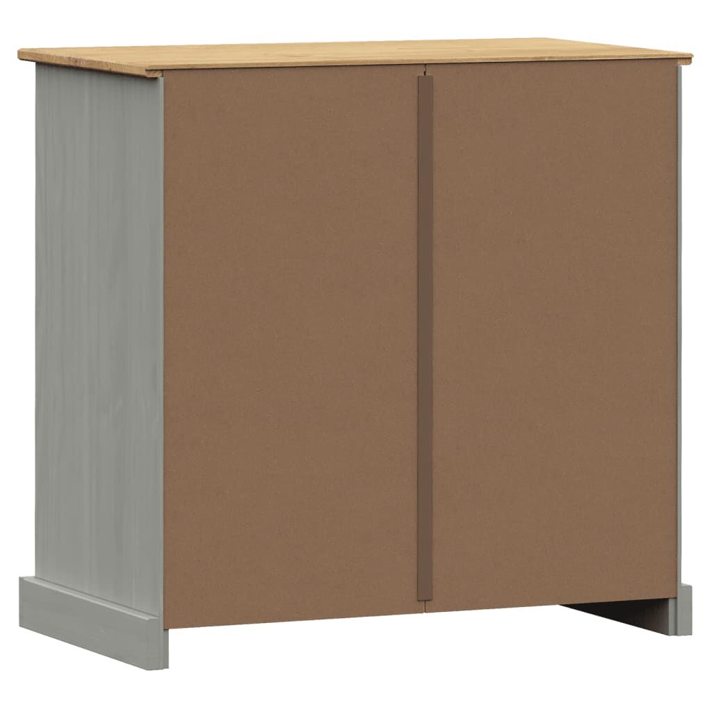 vidaXL Ντουλάπι με Συρτάρια VIGO Γκρι 78x40x75 εκ. Μασίφ Ξύλο Πεύκου