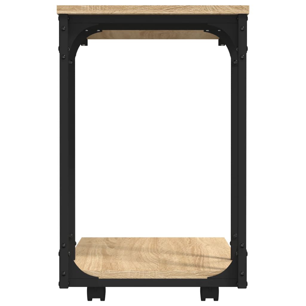 vidaXL Βοηθητικό Τραπέζι με Ρόδες Sonoma Δρυς 50x35x55,5εκ. Επεξ. Ξύλο