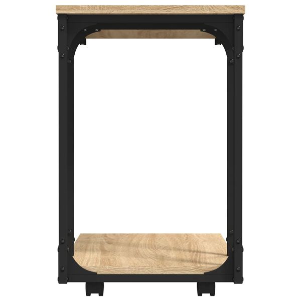 vidaXL Βοηθητικό Τραπέζι με Ρόδες Sonoma Δρυς 50x35x55,5εκ. Επεξ. Ξύλο