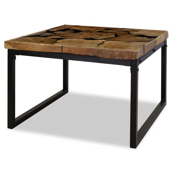 vidaXL Τραπεζάκι Σαλονιού 60 x 60 x 40 εκ. από Ξύλο Teak και Ρητίνη