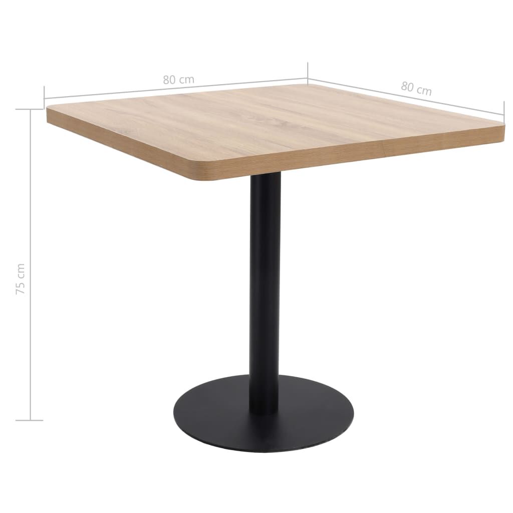vidaXL Τραπέζι Bistro Ανοιχτό Καφέ 80 x 80 εκ. από MDF