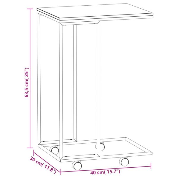 vidaXL Βοηθητικό Τραπέζι με Ρόδες Λευκό 40x30x63,5 εκ. Επεξεργ. Ξύλο