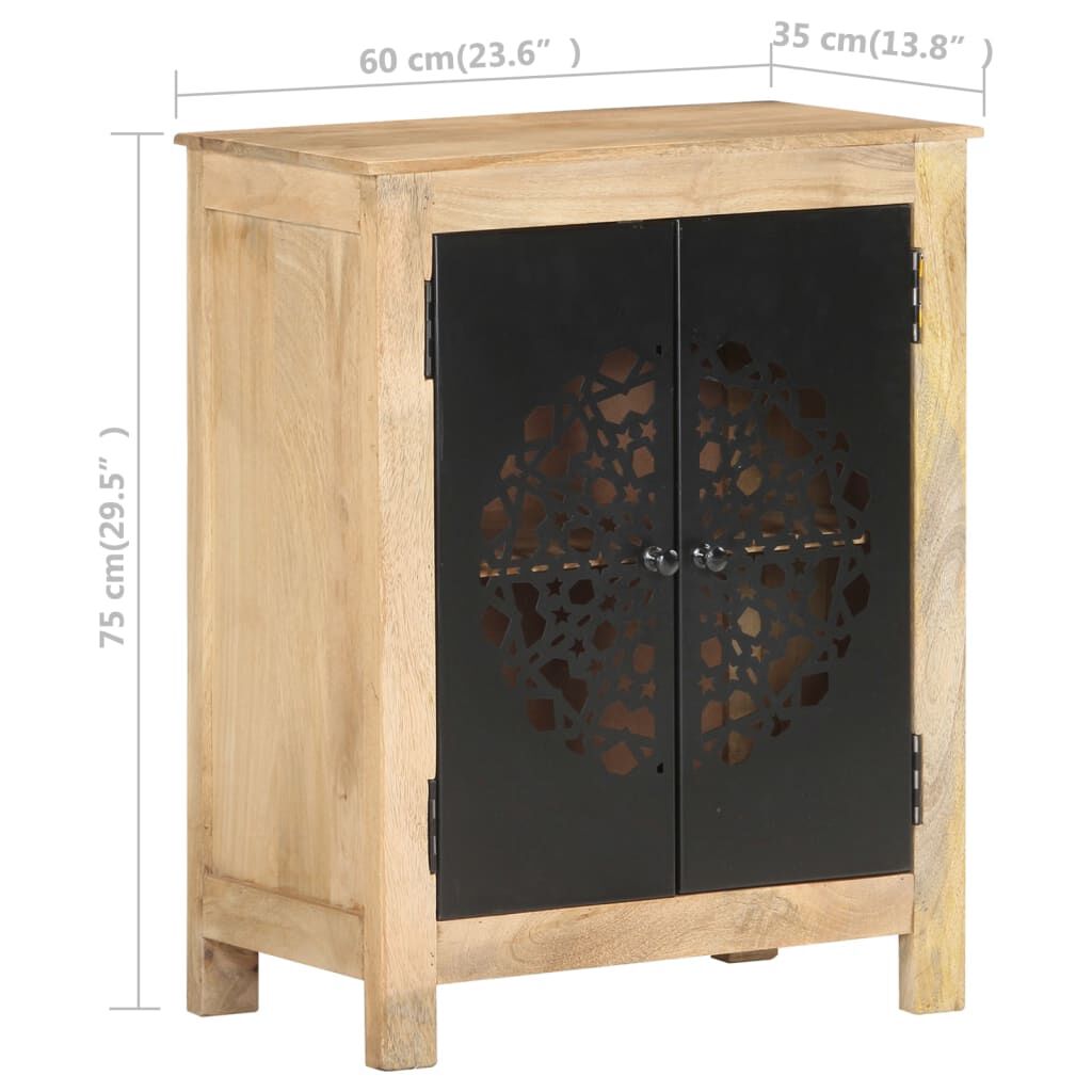 vidaXL Ντουλάπι 60 x 35 x 75 εκ. από Μασίφ Ξύλο Μάνγκο