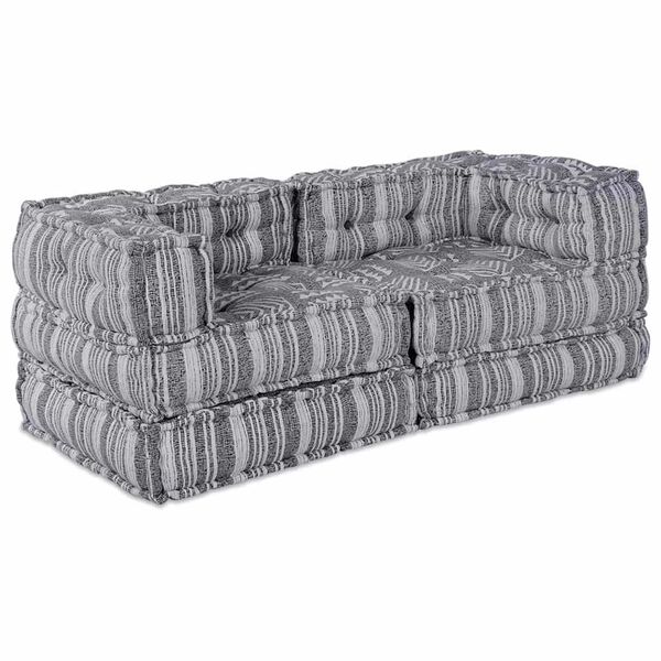 vidaXL Πουφ 2 pcs Γκρι 70 x 70 x 54 εκ ύφασμα