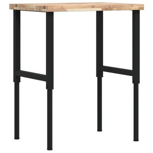 vidaXL Πάγκος Εργασίας Ορθογώνιος 80x60x(73-99,5)εκ Μασίφ Ξύλο Ακακίας