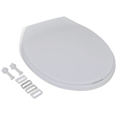 vidaXL Κάλυμμα Λεκάνης με Μηχανισμό Soft Close Οβάλ Λευκό