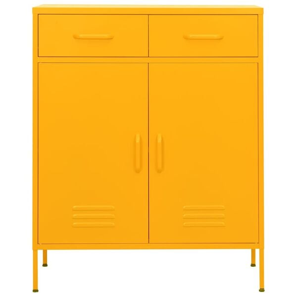 vidaXL Ντουλάπι Αποθήκευσης Μουσταρδί 80x35x101,5 εκ. από Ατσάλι