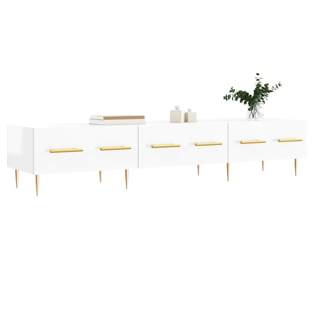vidaXL Έπιπλο Τηλεόρασης Γυαλ. Λευκό 150x36x30 εκ. Επεξεργασμένο Ξύλο
