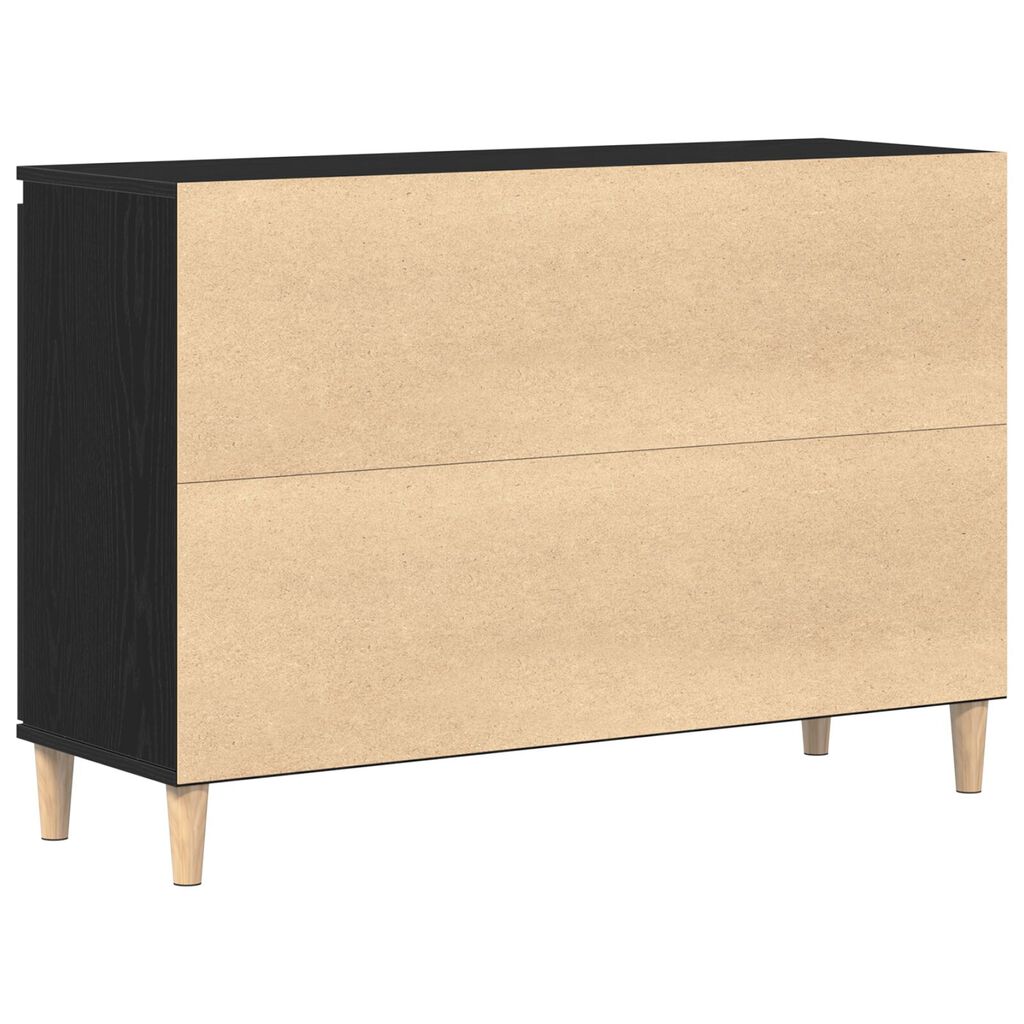 vidaXL Πλαϊνό Γραφείο Μαύρο Δρυς 101x35x60 εκ. Φτιαγμένο από ξύλο