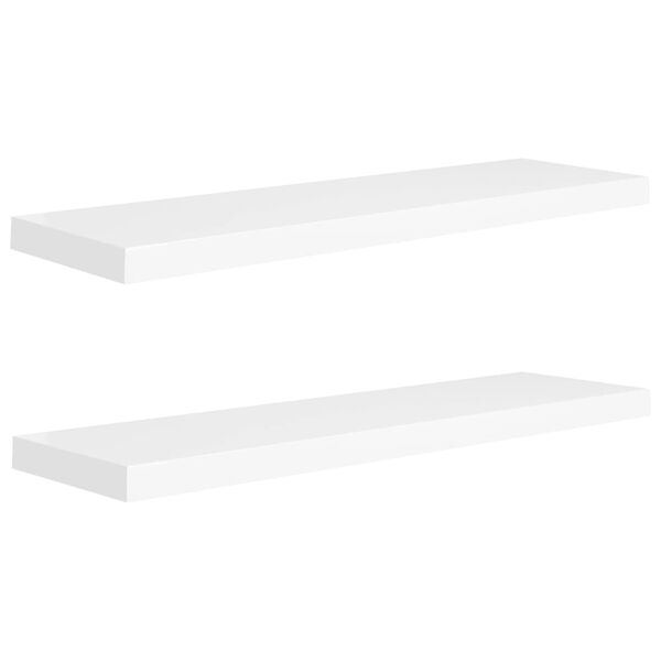 vidaXL Ράφια Τοίχου 2 τεμ. Άσπρα 90x23,5x3,8 εκ. MDF