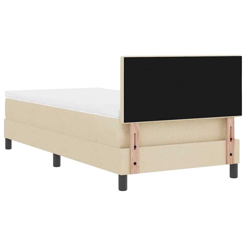 vidaXL Κρεβάτι με ελατήρια με στρώμα Κρεμ 90 x 190 cm ύφασμα