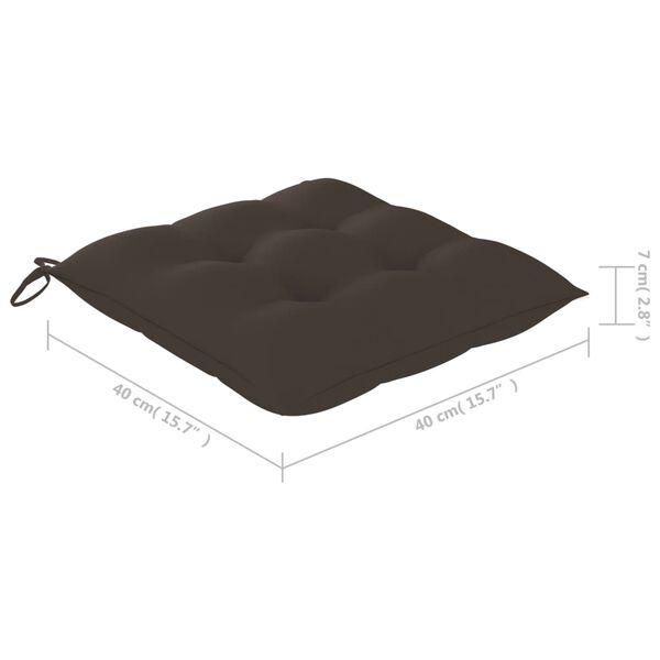 vidaXL Σετ Επίπλων Mπιστρό 3 τεμ. Μασίφ Ξύλο Teak με Taupe Μαξιλάρια