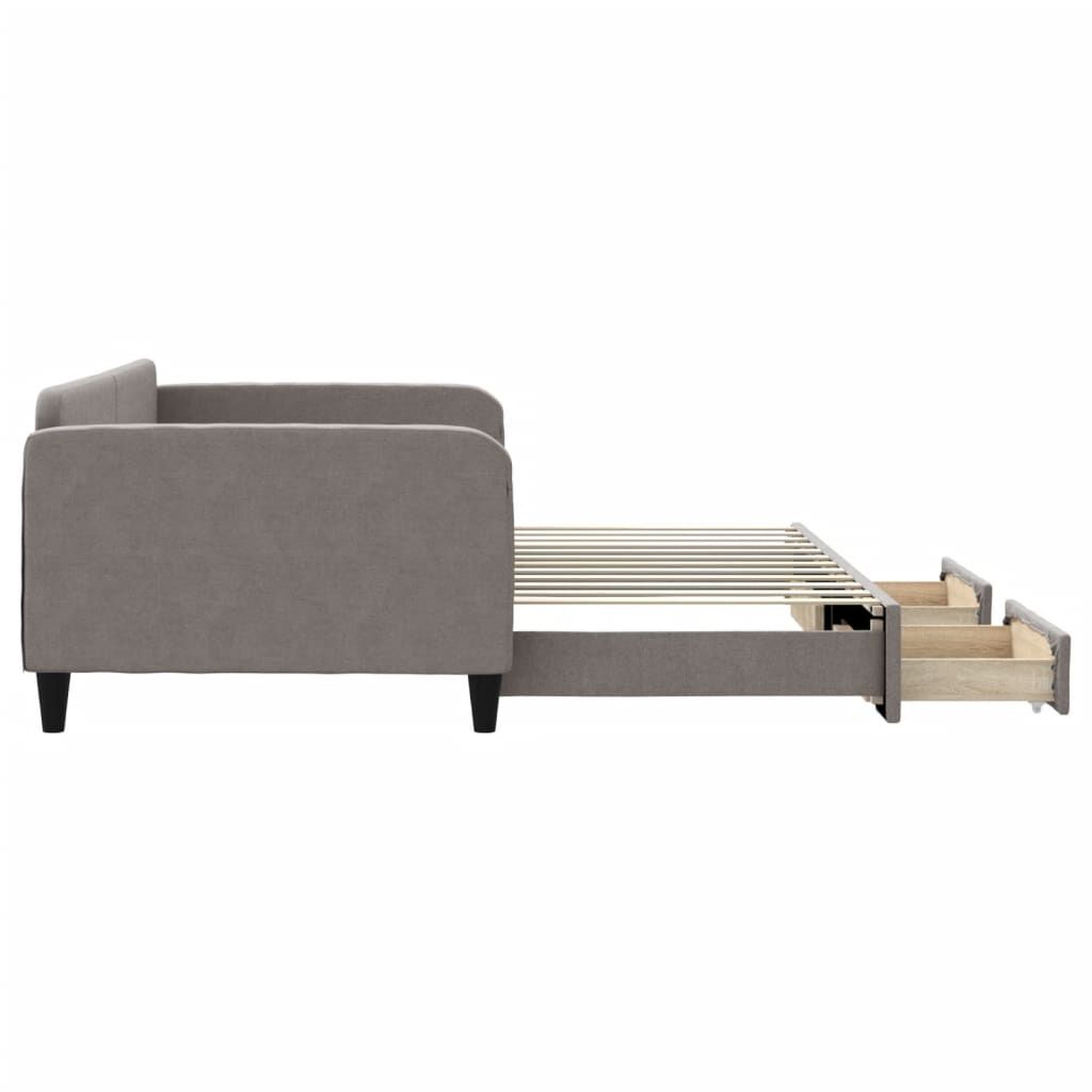 vidaXL Καναπές Κρεβάτι Συρόμενος Taupe 100x200εκ. Υφασμάτινος Συρτάρια