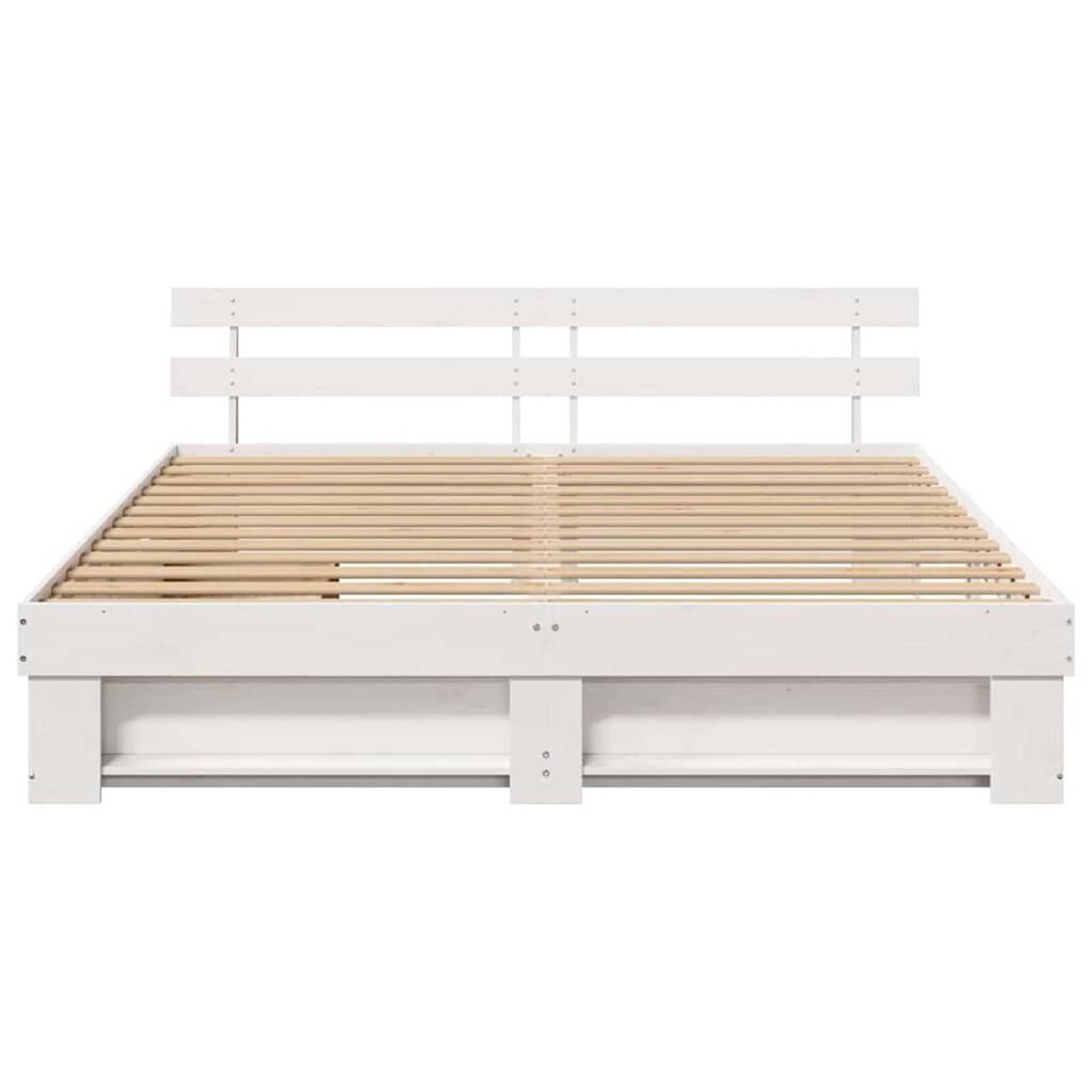 vidaXL Σκελετός Κρεβατιού Λευκό 180 x 200 cm Μασίφ ξύλο πεύκου