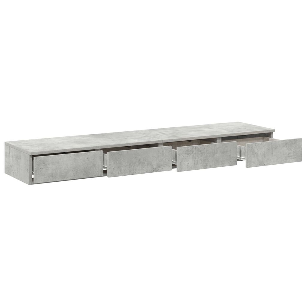 vidaXL Συρτάρια κρεβατιού Γκρι σκυροδέματος 140 x 36.5 x 16.5 εκ