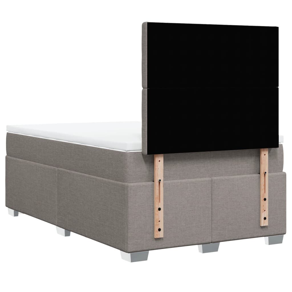vidaXL Κρεβάτι Boxspring με Στρώμα Taupe 120x200 εκ. Υφασμάτινο