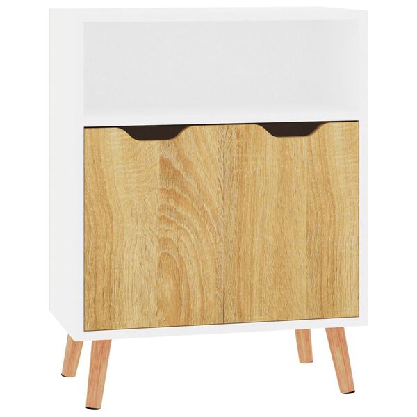 vidaXL Μπουφές Λευκή/Sonoma Δρυς 60x30x72 εκ. Επεξεργασμένο Ξύλο