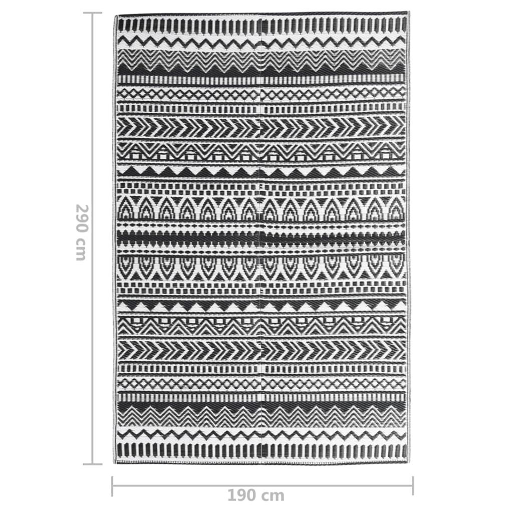vidaXL Χαλί εξωτερικού χώρου ARAKIL Μαύρο 190x290 cm PP