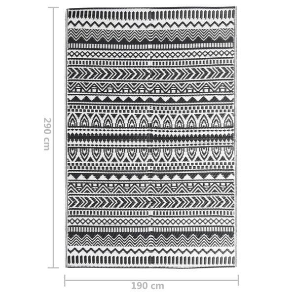 vidaXL Χαλί εξωτερικού χώρου ARAKIL Μαύρο 190x290 cm PP