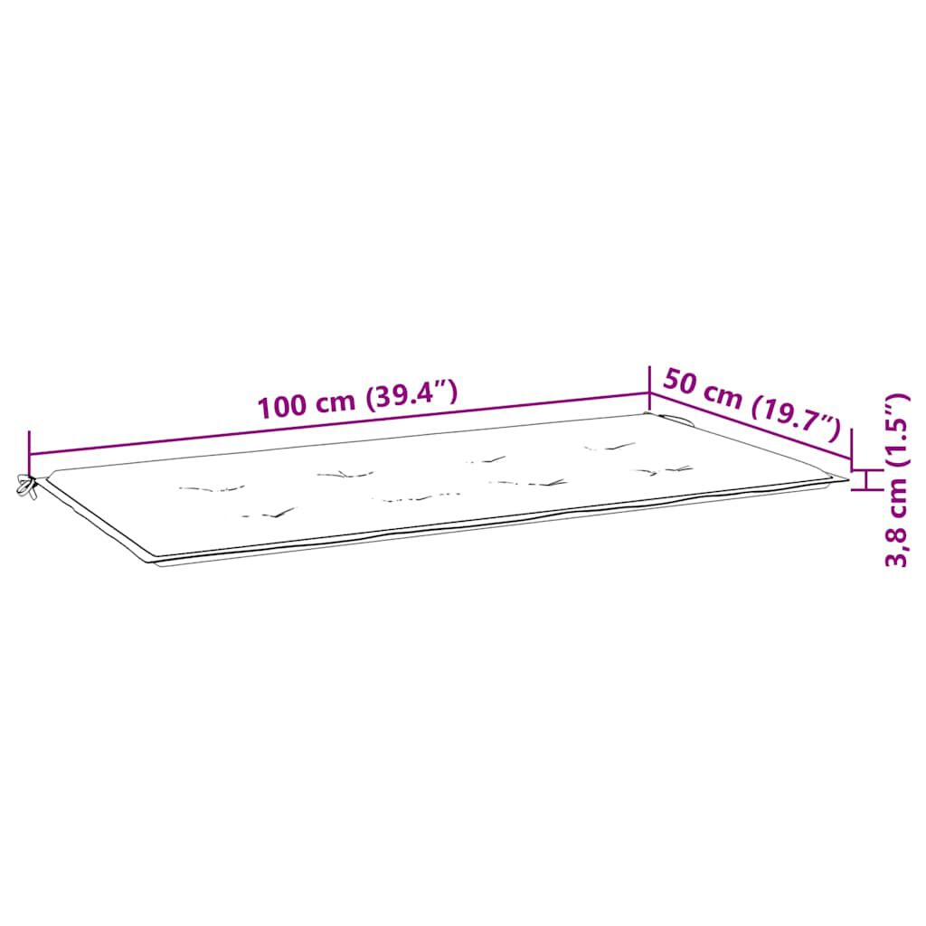 vidaXL Μαξιλάρι Πάγκου Κήπου Γκρι 100x50x4 εκ. Ύφασμα Oxford