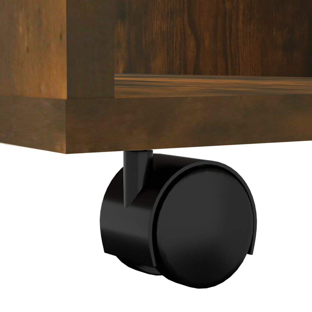 vidaXL Ντουλάπι Με Ροδάκια Καπνιστή Δρυς 60x53x72 εκ. Επεξεργ. Ξύλο