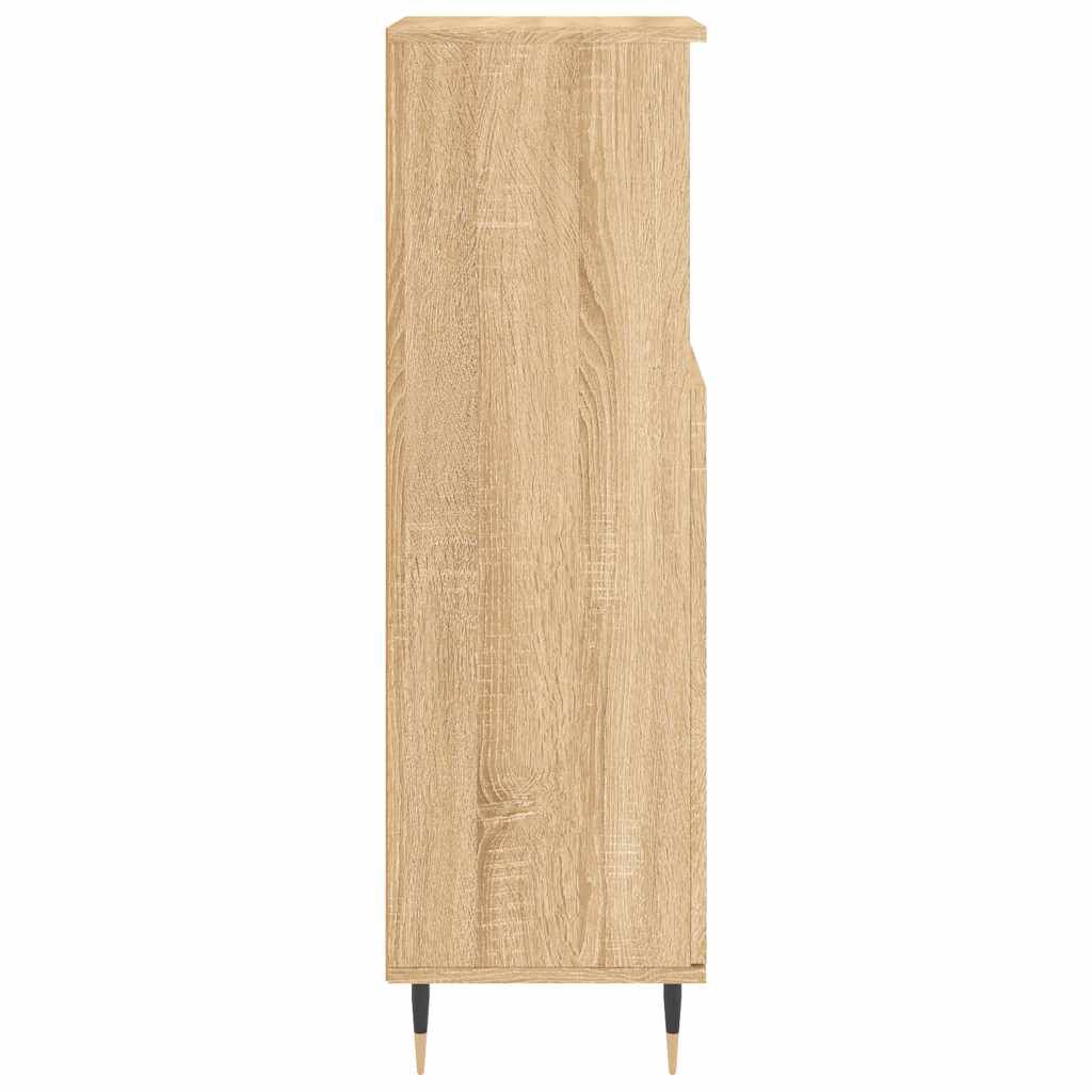 vidaXL Ντουλάπι Μπάνιου Sonoma Δρυς 30x30x100 εκ. Επεξεργασμένο Ξύλο