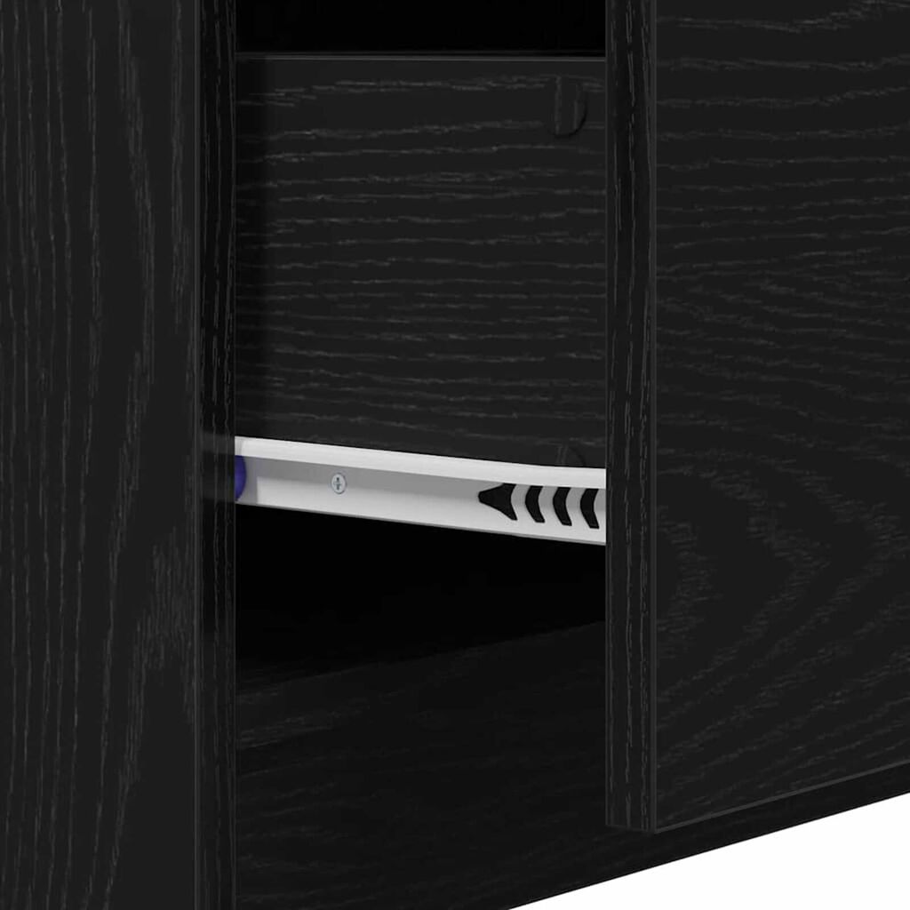 vidaXL Ντουλάπι Νεροχύτη Μαύρη Οξυά 59 x 37 x 59 cm Επεξεργασμένο ξύλο