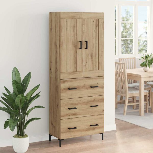 vidaXL Highboard &mu;&epsilon; &sigma;&upsilon;&rho;&tau;ά&rho;&iota; 2 pcs Artisan Oak &Epsilon;&pi;&epsilon;&xi;&epsilon;&rho;&gamma;&alpha;&sigma;&mu;έ&nu;&omicron; &xi;ύ&lambda;&omicron;
