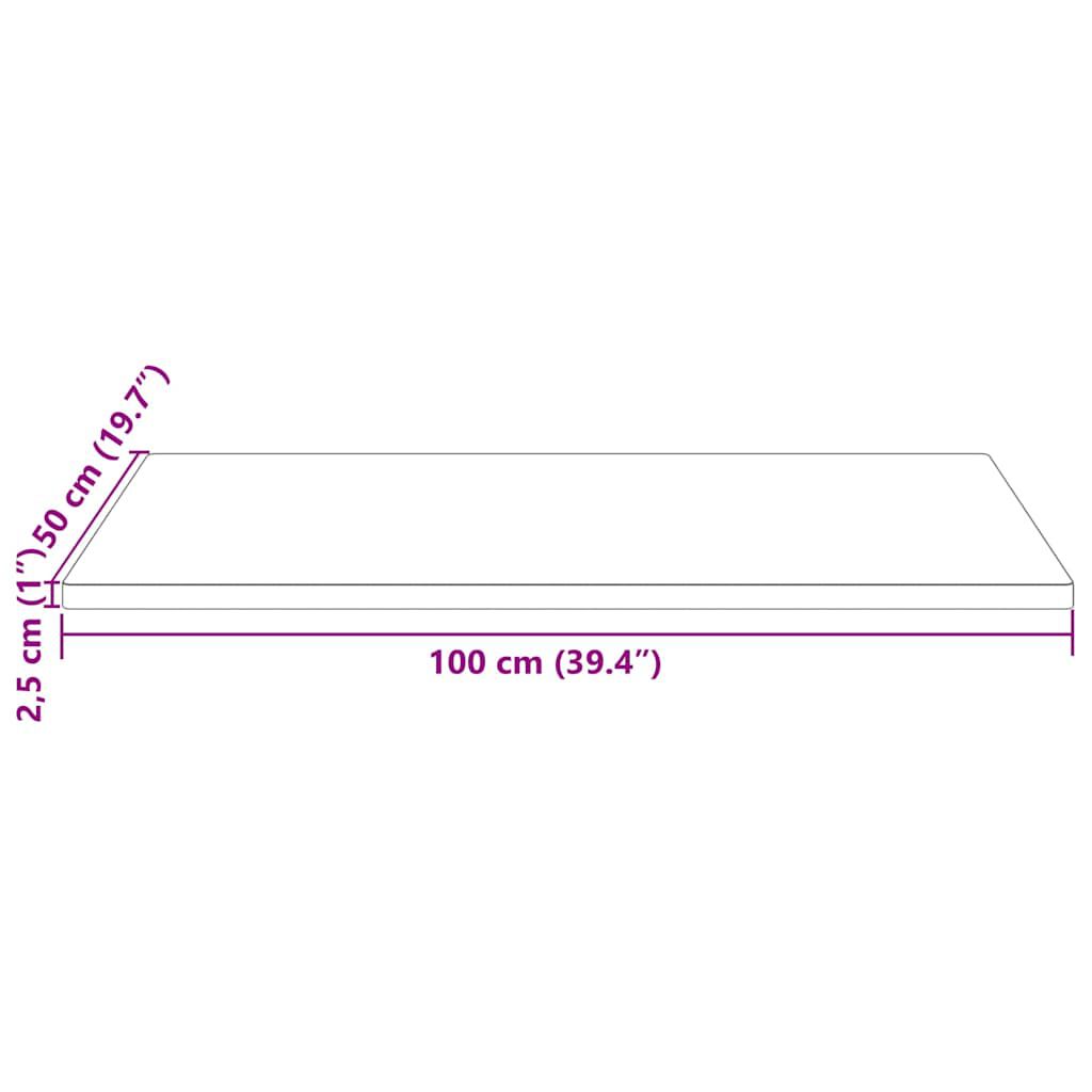 vidaXL Επιφάνεια Τραπεζιού Ορθογ. 100x50x2,5 εκ. από Μασίφ Ξύλο Πεύκου