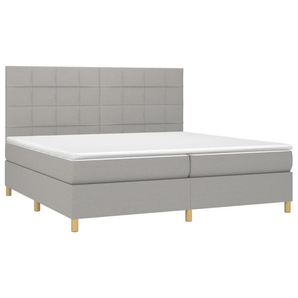 vidaXL &Kappa;&rho;&epsilon;&beta;ά&tau;&iota; Boxspring &mu;&epsilon; &Sigma;&tau;&rho;ώ&mu;&alpha; & LED &Alpha;&nu;.&Gamma;&kappa;&rho;&iota; 200x200&epsilon;&kappa;. &Upsilon;&phi;&alpha;&sigma;&mu;ά&tau;&iota;&nu;&omicron;