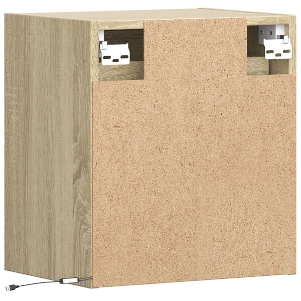 vidaXL Έπιπλα Τοίχου Τηλ. με LED 2 Τεμ. Sonoma Δρυς 41x31x45 εκ.