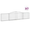 vidaXL Συρματοκιβώτια Τοξωτά 7 τεμ. 400x30x80/100 εκ. Γαλβαν. Ατσάλι