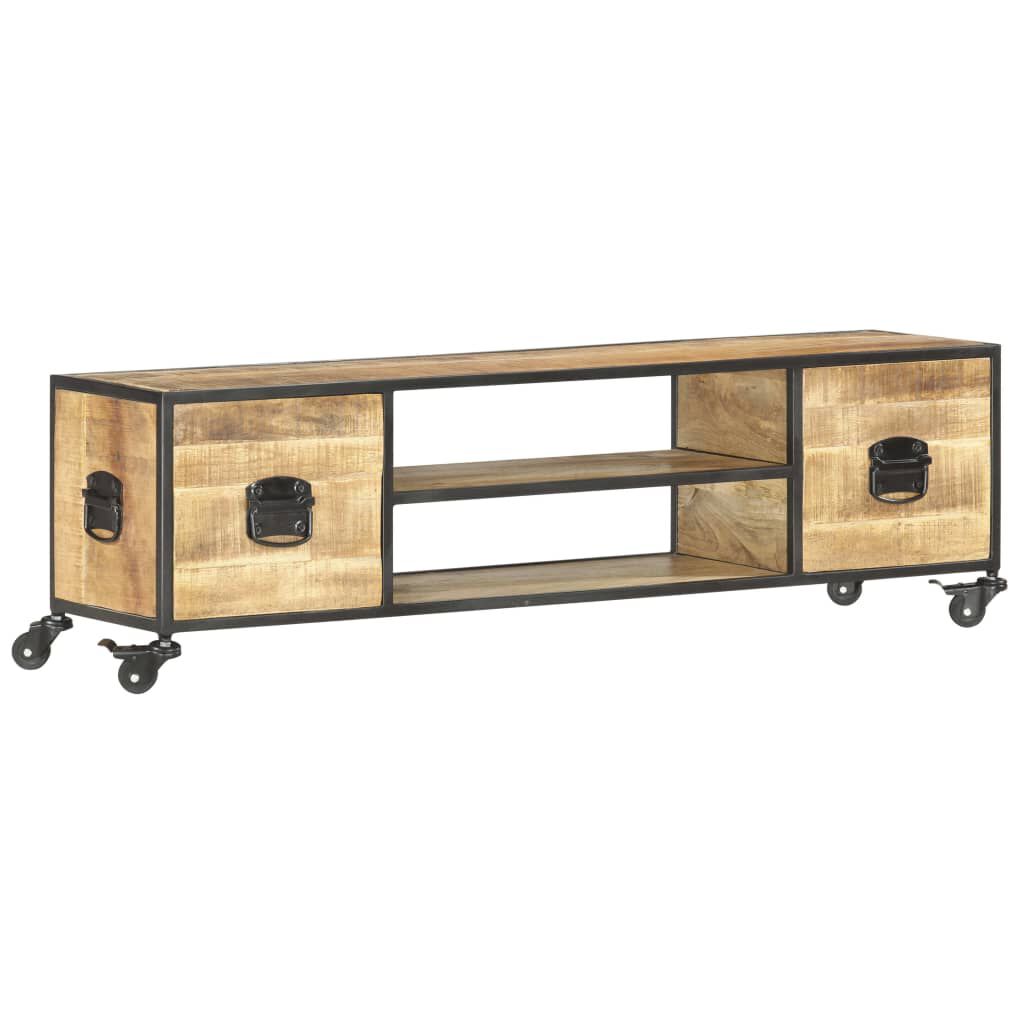 vidaXL Έπιπλο Τηλεόρασης 130 x 30 x 39 εκ. από Μασίφ Ξύλο Μάνγκο