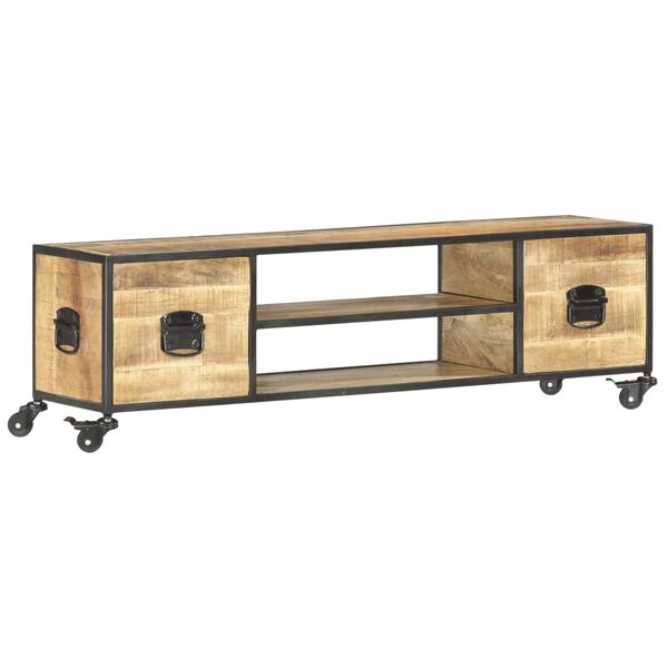 vidaXL Έπιπλο Τηλεόρασης 130 x 30 x 39 εκ. από Μασίφ Ξύλο Μάνγκο