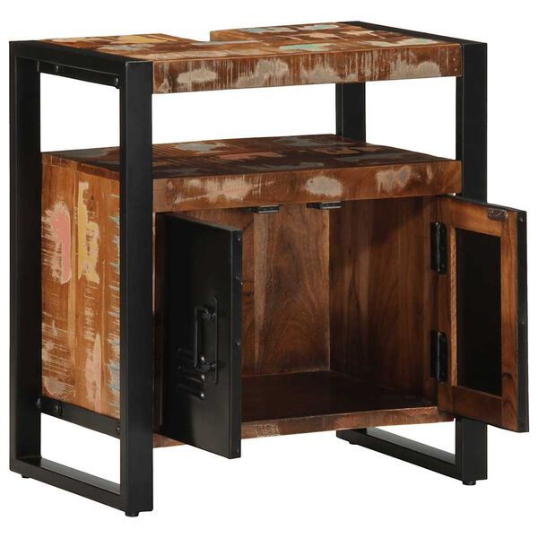 vidaXL ντουλάπι νιπτήρα μπάνιου 55x35x60 cm στερεό ξύλο αναγεννημένο