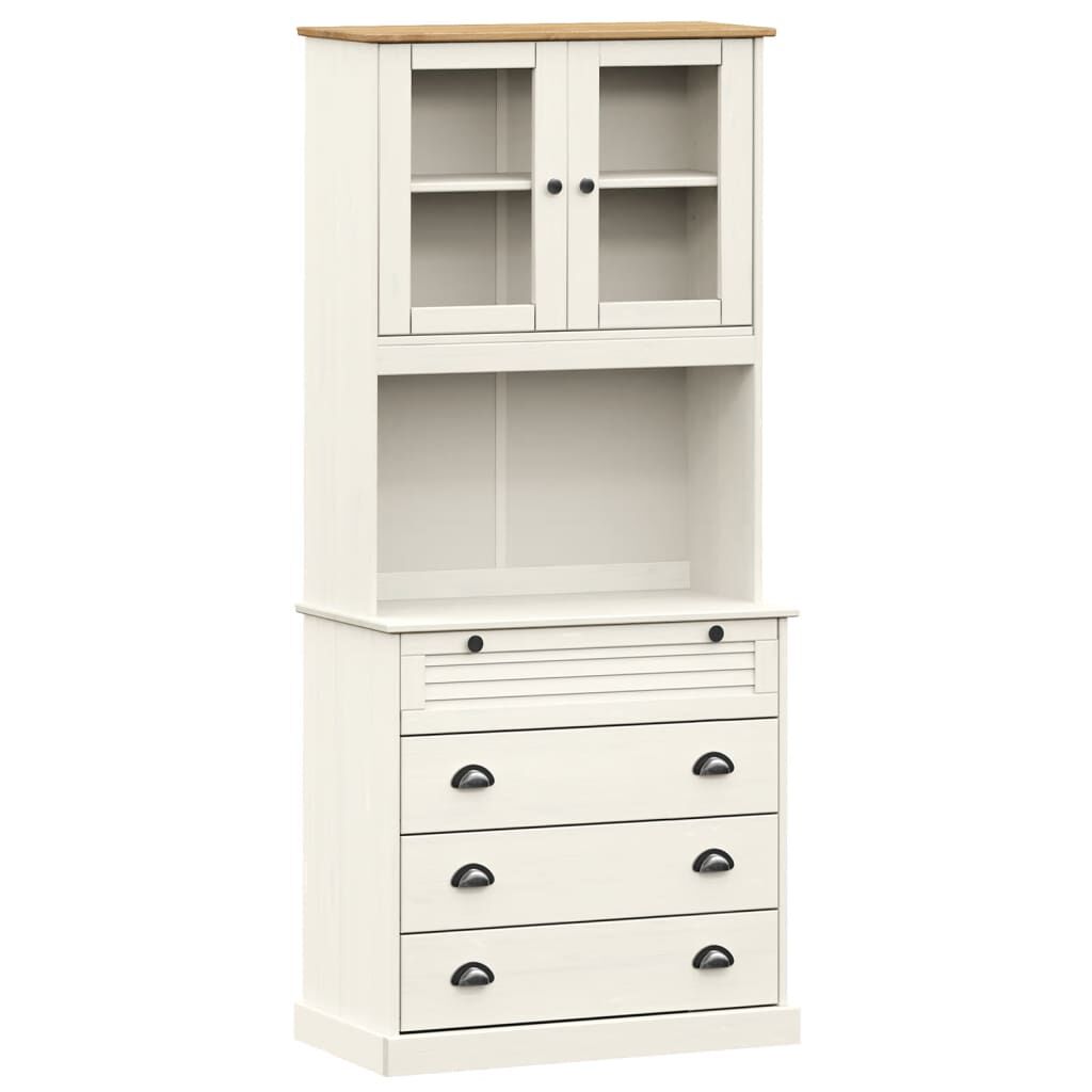 vidaXL Βιτρίνα VIGO Λευκή 80 x 40 x 176 εκ. από Μασίφ Ξύλο Πεύκου