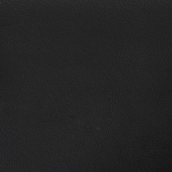 vidaXL Οθωμανικό κρεβάτι με στρώματα & LEDs Μαύρο Faux Leather