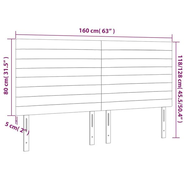 vidaXL Κεφαλάρι Κρεβατιού LED Σκούρο Πράσινο 160x5x118/128 εκ.