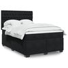 vidaXL Κρεβάτι Boxspring με Στρώμα Μαύρο 140x190 εκ. Βελούδινο