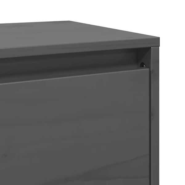 vidaXL Ντουλάπι Τοίχου Γκρι 100 x 30 x 35 εκ. από Μασίφ Ξύλο Πεύκου