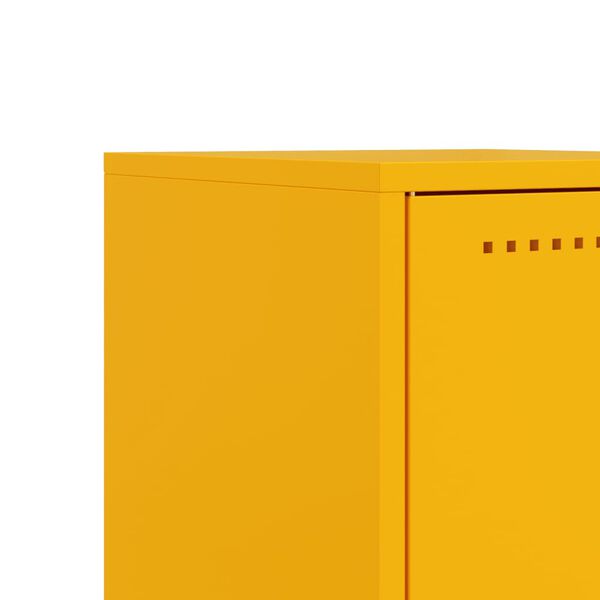 vidaXL Κομοδίνο Μουσταρδί 36x39x60,5 εκ. από Χάλυβα