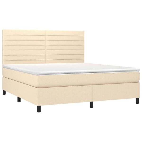 vidaXL &Kappa;&rho;&epsilon;&beta;ά&tau;&iota; Boxspring &mu;&epsilon; &Sigma;&tau;&rho;ώ&mu;&alpha; &Kappa;&rho;&epsilon;&mu; 180x200 &epsilon;&kappa;. &Upsilon;&phi;&alpha;&sigma;&mu;ά&tau;&iota;&nu;&omicron;